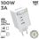 Cargador de pared Muvit For Change 100 W 3 USB-C 1 USB-A con cable retractil