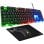 Tastatur The G-Lab Combo Yttrium Membran Layout QWERTY mit Maus und Mauspad Gaming-Set
