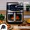 Friggitrice ad Aria Grunkel Maxisteelfryer Finestra 9L 2200W Doppia Resistenza 10 Programmi