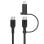 Cable USB-C Belkin CAC003HQ1.5MBK 2 en 1 con Lightning y carga rápida 1,5 m negro