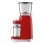 Kaffeemühle SMEG CGF11RDEU Edelstahl 350g 150W 30 Mahlgradstufen Rot