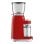 Kaffeemühle SMEG CGF11RDEU Edelstahl 350g 150W 30 Mahlgradstufen Rot