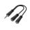 Cabo áudio Hama 00200349 Adaptador Jack 3.5 mm Macho para 2x Jack 3.5 mm Fêmea 0.15 m Preto