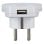 Steckdosenadapter Hama World to Europe USB 1 Steckplatz Universal mit USB-Ladeanschluss