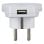 Steckdosenadapter Hama World to Europe USB 1 Steckplatz Universal mit USB-Ladeanschluss