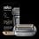 Tête de rasage Braun 96M Series 9 PRO+ inox noir remplacement facile