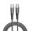 USB-C Kabel Dam Electronics 2m PD60W LED Nylon Ummantelung Nickel