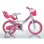 Bicicletta per bambina DINO BIKES 144R-UN 14" acciaio rosa bianco ruote supporto