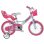 Bicicletta per bambina DINO BIKES 144R-UN 14" acciaio rosa bianco ruote supporto