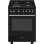 Cuisinière SMEG Concert CX61GMBL 4 feux gaz four électrique 70L inox noir