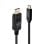 Adaptador de cabo Lindy 43502 USB Tipo C DisplayPort 3 m preto