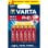 Pila Varta Max Tech AAA 6 Pezzi Alcalina Cilindrica Rossa e Gialla