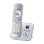 Telefon Panasonic KX-TG6823 DECT Freisprechfunktion 3 Mobilteile Silber Weiß