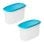 Tatay Top Flex - Set di 2 contenitori ovali alti da 1,2 l con coperchi a scatto. Blu