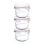 Glasslock Baby - Set di 3 contenitori rotondi in vetro temperato da 0,16 l