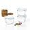 Glasslock Baby - Set di 3 contenitori quadrati in vetro temperato da 0,2 l