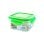Glasslock Classic - Recipiente Hermético Cuadrado De 0.5l En Vidrio Templado. Verde