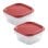 Tatay Top Flex - Confezione da 2 contenitori quadrati ermetici da 0,3 l con chiusura a scatto. Mirtillo