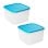 Tatay Top Flex - Set di 2 contenitori quadrati alti da 2,9 l con coperchi a scatto. Blu
