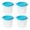 Tatay Top Flex - Juego De 4 Recipientes Cilíndricos 0.3l Con Cierre A Presión. Azul