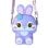 Sac bandoulière Ogi Mogi Bunny silicone violet 14x4x11 cm enfant