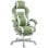 Cadeira gaming reclinável Homcom com apoio para os pés retrátil e suporte lombar, verde.