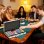 Sportnow Juego De Póker Con 300 Fichas 2 Barajas De Cartas 5 Dados Tapete Plata
