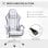 Vinsetto Silla Gaming De Cuero Pu Con Altura Ajustable 65x65x121-129 Cm Blanco