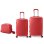 Conjunto de malas Benzi Bz5827r-60/50, composto por 2 malas rígidas expansíveis em ABS e necessaire, tamanho cabine 50cm e médio 60cm, 4 rodas duplas, fechadura de combinação, vermelho.
