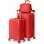 Conjunto de malas Benzi Bz5827r-60/50, composto por 2 malas rígidas expansíveis em ABS e necessaire, tamanho cabine 50cm e médio 60cm, 4 rodas duplas, fechadura de combinação, vermelho.