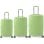 Conjunto de malas Benzi BZ5827V, 3 peças, expansíveis, rígidas, em ABS, com compartimentos de 50 cm (médio), 60 cm (grande) e 70 cm, 4 rodas duplas, fechadura de combinação, verde.