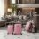 Conjunto de 3 malas rígidas expansíveis Benzi BZ5784RS, em ABS, tamanhos: cabine 50cm, média 60cm, grande 70cm, com 4 rodas duplas, fechadura de combinação, leves e duráveis, cor rosa.