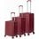 Conjunto de 3 malas rígidas expansíveis Benzi BZ5845GT, cabine 50cm, média 60cm, grande 70cm, 4 rodas duplas, fechadura de combinação, cor bordeaux.
