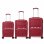 Conjunto de 3 malas rígidas expansíveis Benzi BZ5845GT, cabine 50cm, média 60cm, grande 70cm, 4 rodas duplas, fechadura de combinação, cor bordeaux.