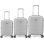 Conjunto de 3 malas rígidas expansíveis Benzi Bz5823lg, cabine 50cm, média 60cm, grande 70cm, 4 rodas duplas, fechadura de combinação, prata