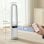 Homcom Ventilador De Torre Silencioso Con Luces Led De 4 Colores Blanco