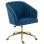 Homcom Silla De Oficina De Terciopelo Con Ruedas Altura Ajustable Azul