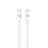 Cable USB-C a USB-C CELLY 1,5 m tejido trenzado rosa y blanco