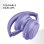 Auriculares Music Sound Boost sem fios Bluetooth 3 modos EQ Microfone Dobráveis Roxo