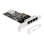 Tarjeta de Red Delock PCI Express x4 4x RJ45 Gigabit LAN 1000 Mbps