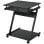 Homcom Mesa De Ordenador Con Ruedas 60x48 Cm Con Bandeja Para Teclado Negro