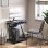 Homcom Mesa De Ordenador Con Ruedas 60x48 Cm Con Bandeja Para Teclado Negro
