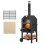 Outsunny Horno De Pizza Exterior Con 2 Capas Ruedas Cajón 64x54x160 Cm Negro