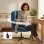 Homcom Butaca De Salón Giratorio 360° Altura Ajustable Asiento Ancho Azul Oscuro