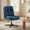 Homcom Butaca De Salón Giratorio 360° Altura Ajustable Asiento Ancho Azul Oscuro