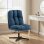 Homcom Butaca De Salón Giratorio 360° Altura Ajustable Asiento Ancho Azul Oscuro