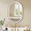 Homcom Espejo De Baño Con Luz De Pared Ovalado 60x90 Cm 3 Colores De Luz Negro