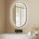 Homcom Espejo De Baño Con Luz De Pared Ovalado 60x90 Cm 3 Colores De Luz Negro