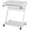 Homcom Mesa De Ordenador Con Ruedas 60x48 Cm Con Bandeja Para Teclado Blanco