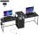 Homcom Mesa Gaming Doble Escritorio Extralargo De 244 Cm Negro